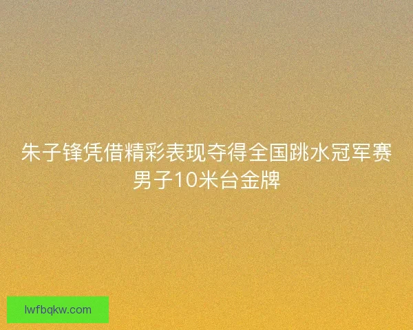 朱子锋凭借精彩表现夺得全国跳水冠军赛男子10米台金牌